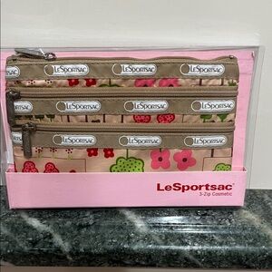 LeSportsac Red and White Text Pouch